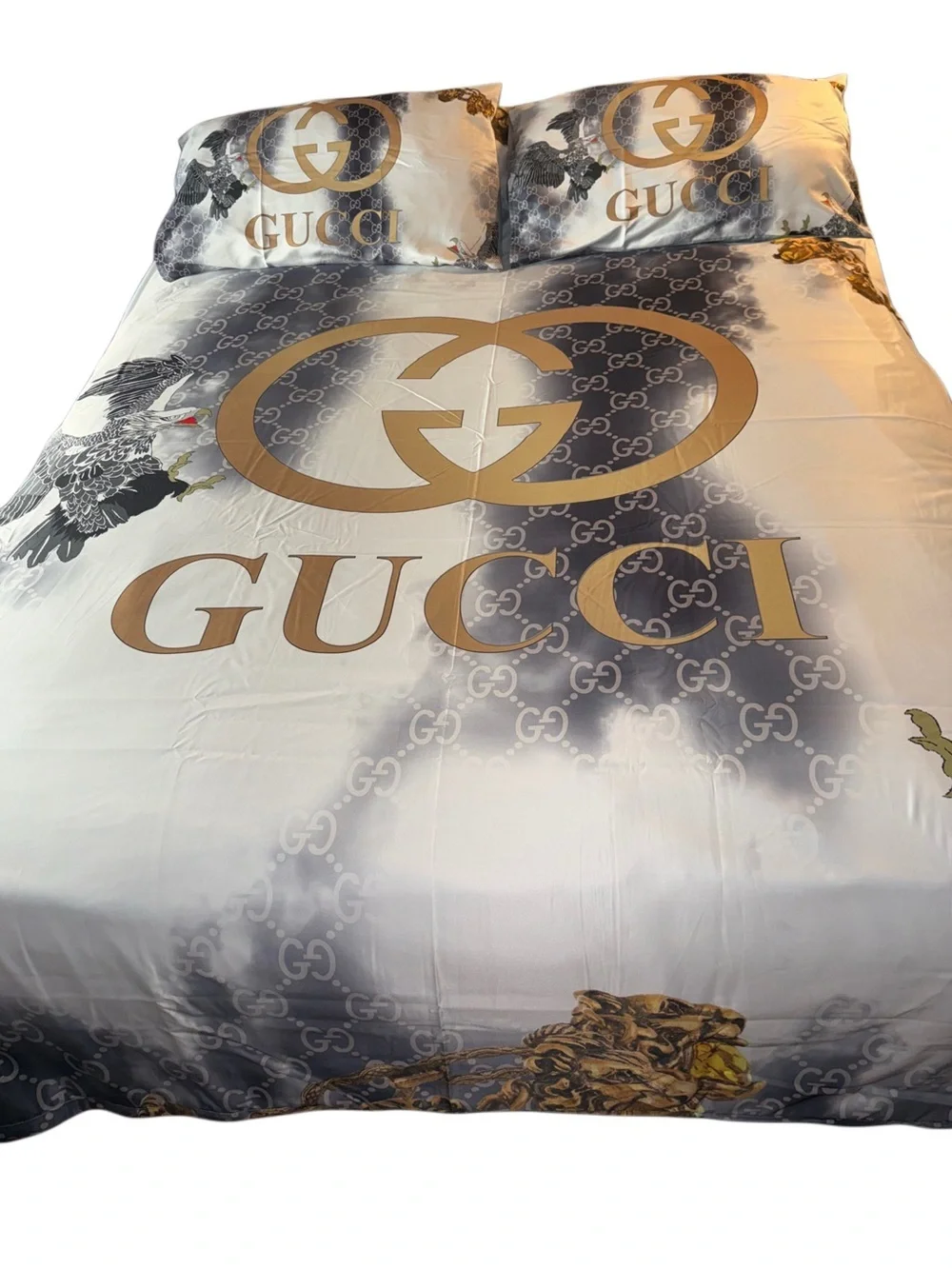 Designer Inspired Queen Duvet Cover Set 4pc